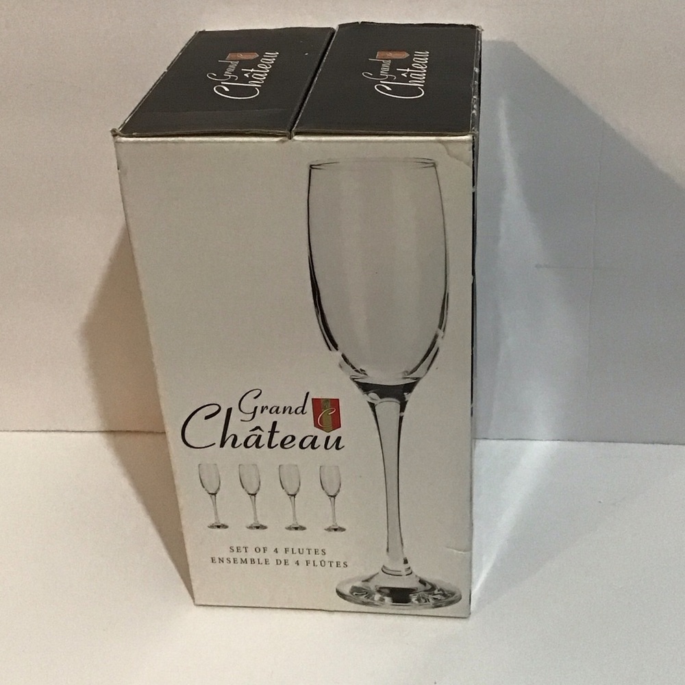 Grand Chateau Clear Flute Glass Set of 4 - Champagne Glasses